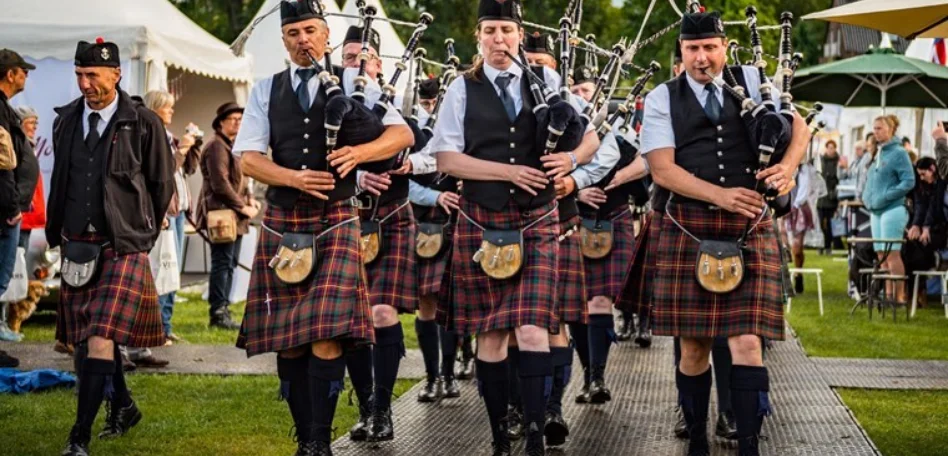 Pipes & Drums-Gruppe beim FC St. Pauli