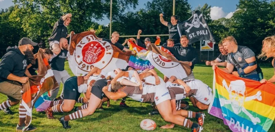 Rugbyspieler auf dem Feld