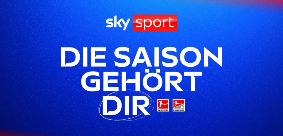 Grafik mit Logo von Sky Sport und Text