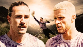 Eine Collage mit drei St. Pauli-Spielern, links Jackson Irvine, rechts Louis Oppie und im Hintergrund Nikola Vasilj.
