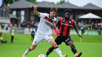 St. Paulis Connor Metcalfe im Duell mit einem Spieler von Nizza.