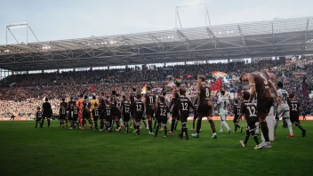 Die Spieler gehen mitsamt Einlaufkindern auf das Spielfeld