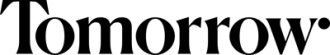 Ein Schriftzug in schwarz zeigt "Tomorrow". Das Logo der gleichnamigen Marke.