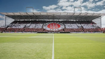 St. Pauli-Fans auf der Gegengerade mit einer Choreo in den Vereinsfarben Braun und Weiß