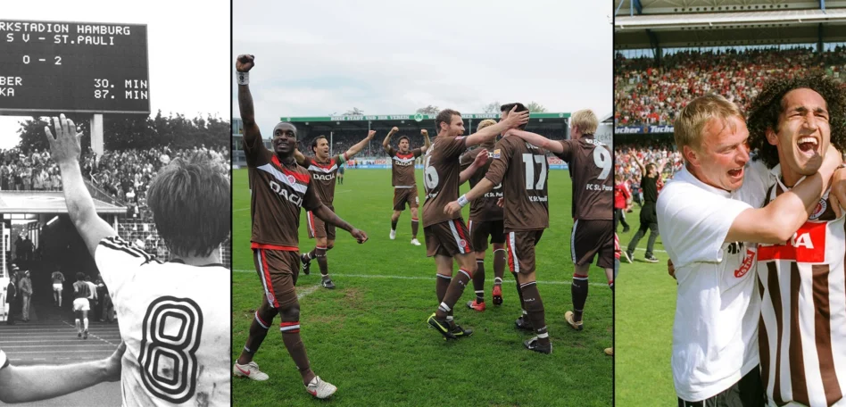 Eine Bildcollage mit Bildern aus der Geschichte des Fußballvereins